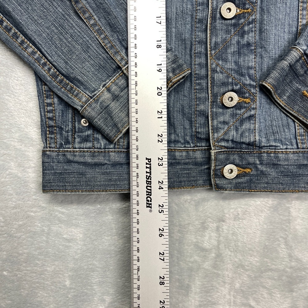 Cicerone Trucker Jacket Mens Small Blue Denim Long Sleeve Collared Button Front - Picture 3 of 8